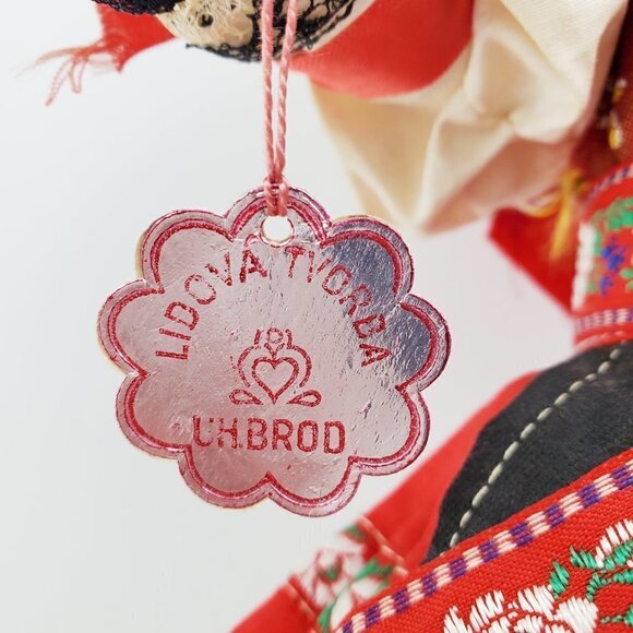 Czech Doll Lidova Tvorba VTG 60s UH Brod Traditional Outfit Moving Arms Legs 13" - Picture 4 of 14